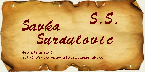 Savka Surdulović vizit kartica